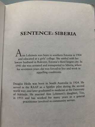 Sentence: Siberia: A Story of Survival by Ann Lehtmets and Douglas Hoile 2