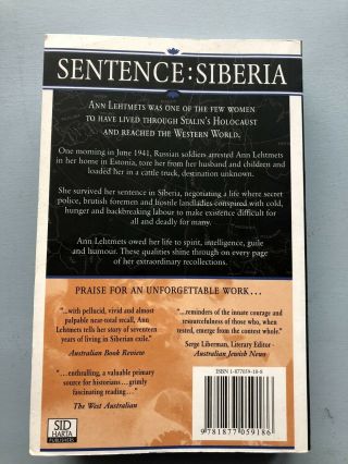 Sentence: Siberia: A Story of Survival by Ann Lehtmets and Douglas Hoile 3