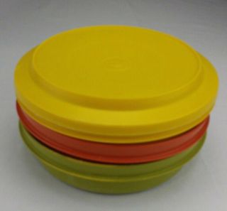 Vintage Tupperware Harvest Colors 3 Bowls 1 Lid (yellow) 1206 - 14 & 1206 - 1 (yellow)