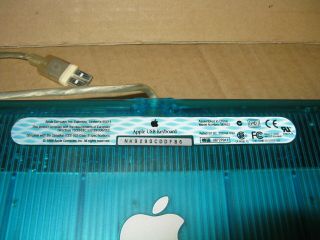 Vintage Apple M2452 iMac/G3 Teal Bondi Blue Aqua USB Keyboard 3