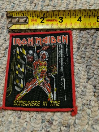 Iron Maiden Somewhere In Time Vintage Patch 1986 Iron Maiden Holdings Ltd