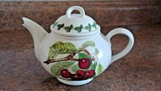Portmeirion Vintage Pomona Late Duke Cherry 4 " Individual Small Teapot 10 Oz