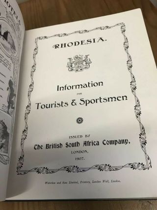 Rhodesia Information For Tourists & Sportsmen 1st Edition 1907 Antique Book 8