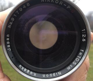 Nippon Kogaku Nikkor - P C 10.  5cm 1 2.  5 Leica Screw Mount w/10.  5 Finder OEM Cases 10