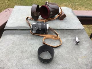 Nippon Kogaku Nikkor - P C 10.  5cm 1 2.  5 Leica Screw Mount w/10.  5 Finder OEM Cases 6