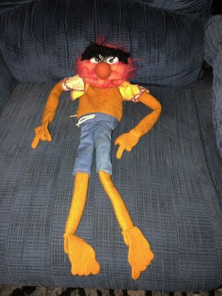 Vtg Fisher Price Jim Henson Muppet Animal Hand Puppet Doll 854 24” 1978