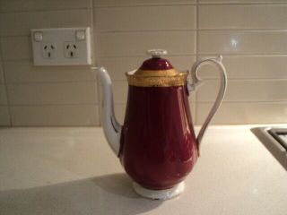 Vintage Royal Albert Regency Red And Gold Teapot 1930 