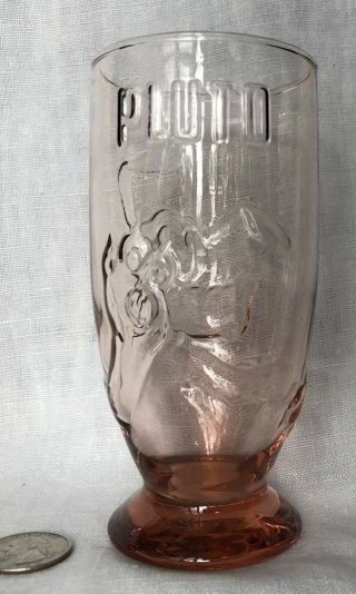 Pluto Plum Drinking Glass Vintage Walt Disney Company 5.  25 "