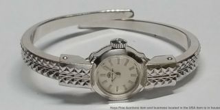 Vintage Bucherer Hinged Bangle Ladies Wrist Watch W Papers