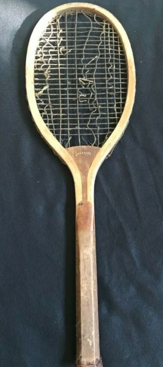 Vintage Spalding & Bros.  Lakeside Wooden Tennis Racket
