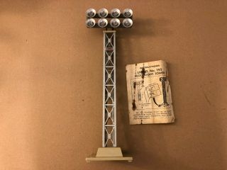 Vintage Lionel Railroad Yard Floodlight 195 With Instructions