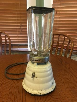 Vintage Osterizer Model 10 Beehive Blender - White Base Glass Jar 1950 
