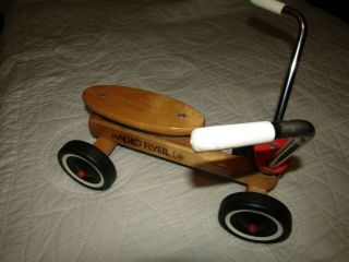 Radio Flyer Wood Scooter Solid Maple Made In Usa Vintage