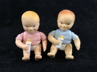 Vintage 1998 Fisher Price Loving Family Twins Baby Boy Girl Doll Figures