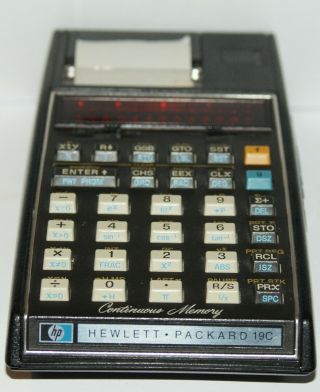 Hewlett Packard 19c programmable scientific calculator ,  Pounch 4