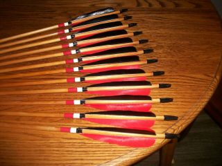 One Dozen Vintage Matching Wood Target Arrows
