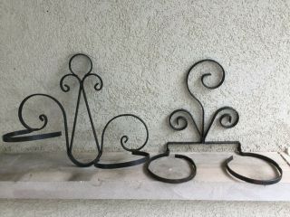 Vintage Wrought Iron Wall Mount Plant Holders