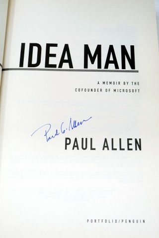 2011 Signed PAUL ALLEN IDEA MAN MEMOIR MICROSOFT SEAHAWKS VULCAN Very Scarce 2