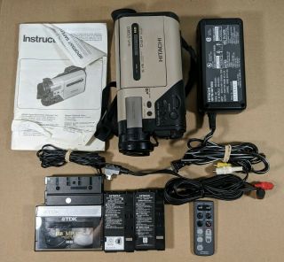 Hitachi Vm - H39a Vmh39a Hi8 Video Camcorder Eis Camera Recorder Bundle Vintage