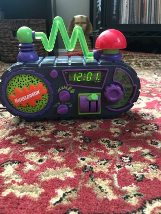 Nickelodeon Time Blaster Rise & Slime Digital Am Fm Alarm Clock Radio - Vintage