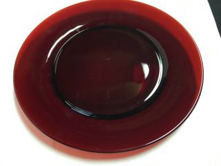 Set of 4 Vintage Ruby Red Luncheon Plates 8 