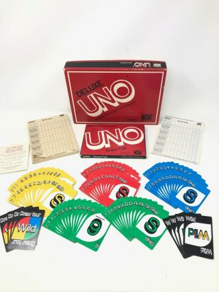 Vintage 1978 Uno Deluxe Edition Card Game Complete Instructions Score Pad