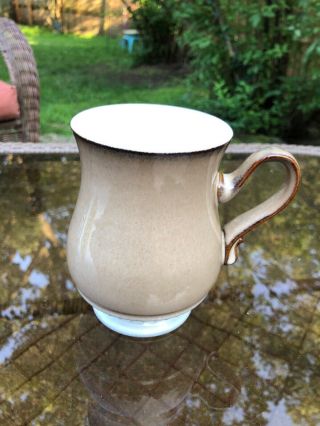Denby Seville Brown Vintage Footed Mug Cup Circles Dots 4 5/8 