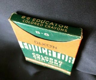 Vintage DIXON B - 8 EDUCATOR COLORED CRAYONS Joseph Dixon Crucible Co.  In Orig Box 2