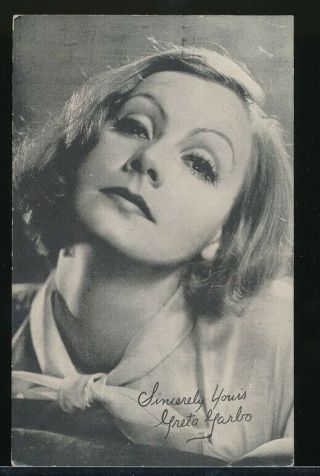 Greta Garbo Vintage 1930s Arcade Exhibit Card