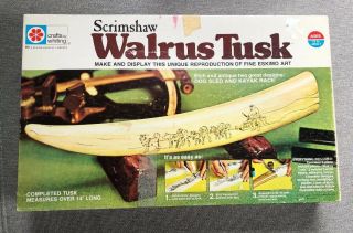 Milton Bradley Scrimshaw Walrus Tusk Kit Crafts By Whiting - Vintage