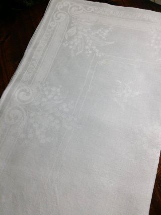 Vintage Pure Linen Damask Napkin Set Of 4 Lily Of The Valley 23 "