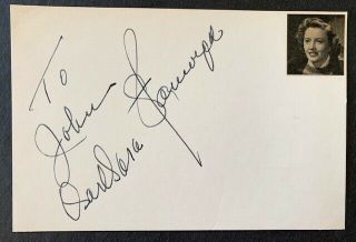 Barbara Stanwyck Vintage Fountain Pen Autograph