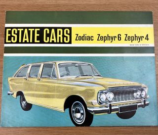 Vintage Ford Estate Zodiac Zephyr 6 & 4 Classic Car Sales Brochure 1960 