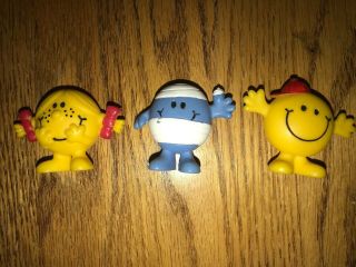 3 Vintage Arby’s Kids Meal Toy Mr Men And Little Miss 1.  5” Pvc Figures 1971 1981