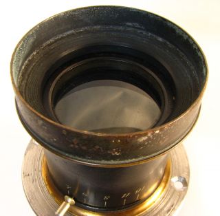 c1880 Petzval Portrait 9 Inch F4 Brass Lens Swirly Bokeh Wet Plate Collodion 12