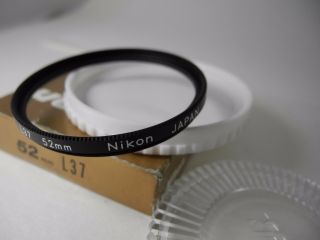 NIKON VINTAGE NIKON 52mm L37 FILTER W/HEAVY BRASS RIM,  CASE/BOX PERFECT GLASS 3