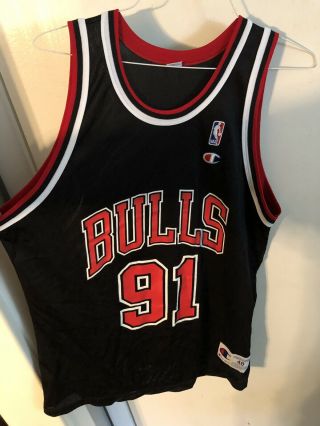 Vtg.  90’s Dennis Rodman Chicago Bulls Champion Nba Basketball Jersey 48.  Euc