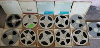 11 Reel to Reel Tapes.  7 Aluminum and 4 Plastic 10.  5 inch recorded music. 2