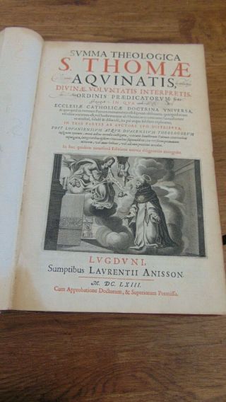 1663 V.  LARGE VELLUM SUMMA THEOLOGICA S.  THOMAE AQUINATIS COMPLETE IN 3 VOLUMES 7