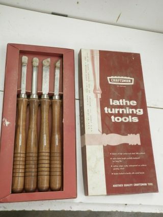 4 Vintage Craftsman Wood Lathe Tools