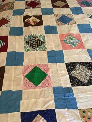 vintage hand pieced quilt top 2