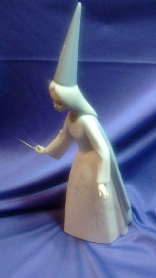 Vintage 10 3/4 " Tall Lladro Glaze Fairy Godmother W/ Wand Figurine 4595