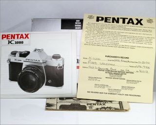 Vintage Film Camera PENTAX K1000 w/ Pentax - M Lens 1:2 50mm & Flash Sunpak 121C 3