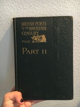 British Poets Of The Nineteenth Century Page Hardcover 1925 Sanborn
