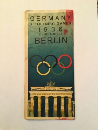 Germany Xi Olympic Games 1936 Berlin Vintage Brochure Pamphlet