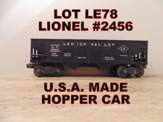 Vintage Post War Lionel O - Gauge Black 2456 Lehigh Valley Hopper Train Car,  Le78