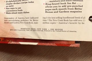 Vintage Better Homes and Gardens - Cookbook 1968,  5 - Ring Binder Hardcover 8