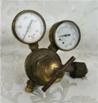 Vintage Victor Equip Co Vts 541l Compressed Gas Regulator W/ Gauges