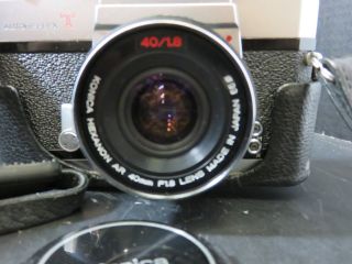 Vintage Konica Autoreflex T 35mm Camera w/ Hexanon AR 40mm F1.  8 Lens 4