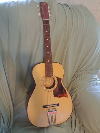 Vintage Harmony Stella Acoustic Parlor Guitar H6128 Flat Top With Case